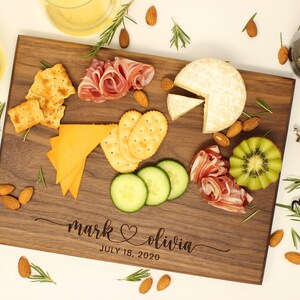 Personalized Cheese Board, Christmas Gift, Housewarming, Charcuterie Board, Engagement Gift for Couple, Christmas Gift, Wedding image 2