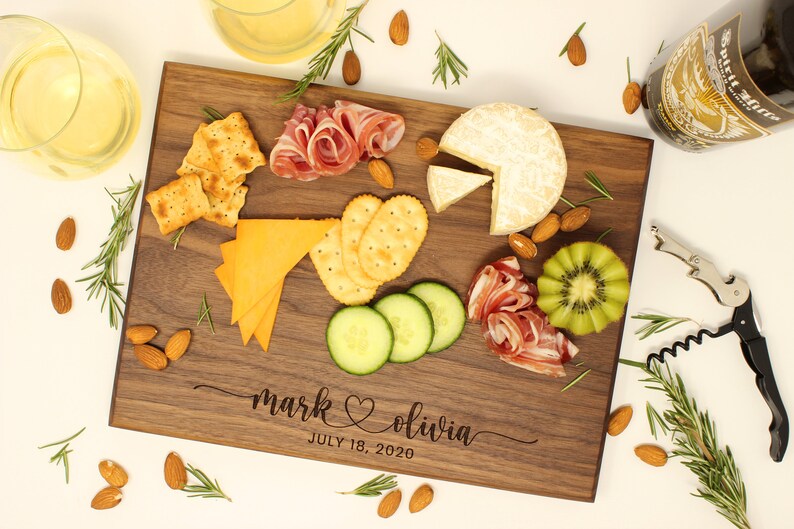 Personalized Cheese Board, Christmas Gift, Housewarming, Charcuterie Board, Engagement Gift for Couple, Christmas Gift, Wedding image 2