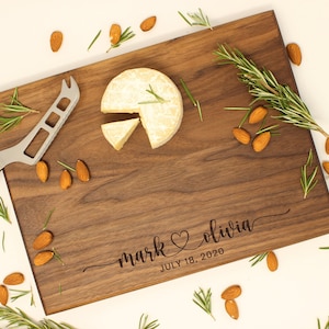 Personalized Cheese Board, Christmas Gift, Housewarming, Charcuterie Board, Engagement Gift for Couple, Christmas Gift, Wedding image 1