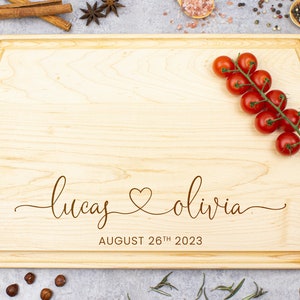 Custom Cutting Board Wedding Gift Personalized Charcuterie Board Gift For Couples Wood Anniversary Gift Cheese Board Engraved