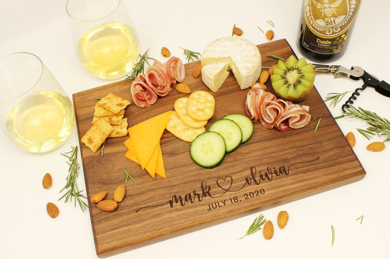 Personalized Cheese Board, Christmas Gift, Housewarming, Charcuterie Board, Engagement Gift for Couple, Christmas Gift, Wedding image 3