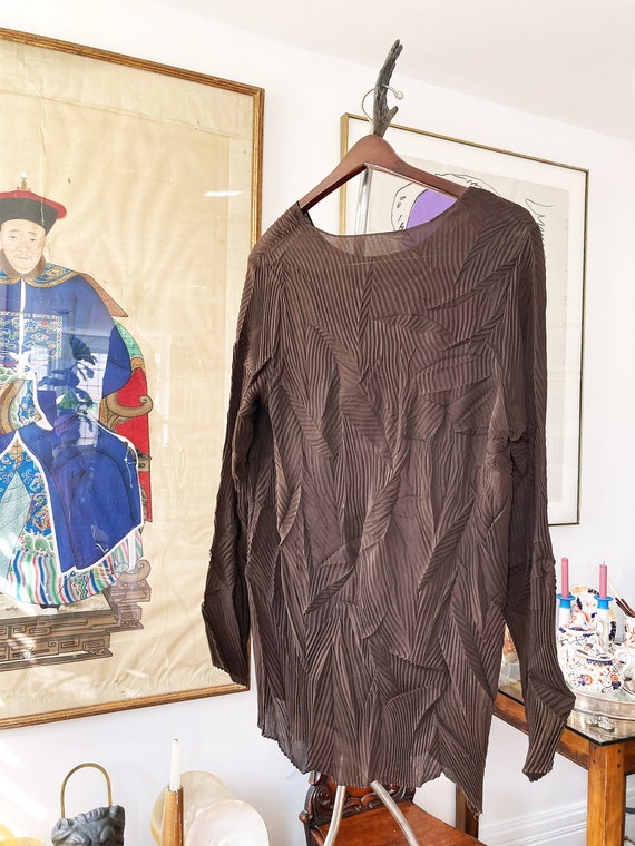 【１着でも送料無料】 OLD pleats/gauze/check top n/s トップス