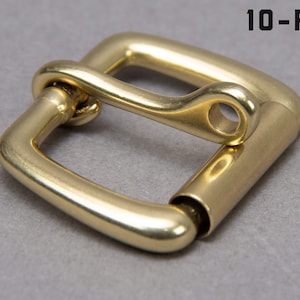 Premium Locking Roller Buckle 1inch Heel Style Solid Brass 10 pack
