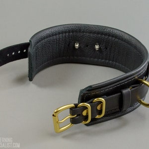 Obedience BDSM Collar Wide Remote Control Premium Leather image 5