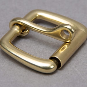 Premium Locking Roller Buckle 1inch Heel Style Solid Brass