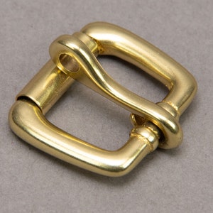 Premium Locking Roller Buckle .75inch Heel Style Solid Brass