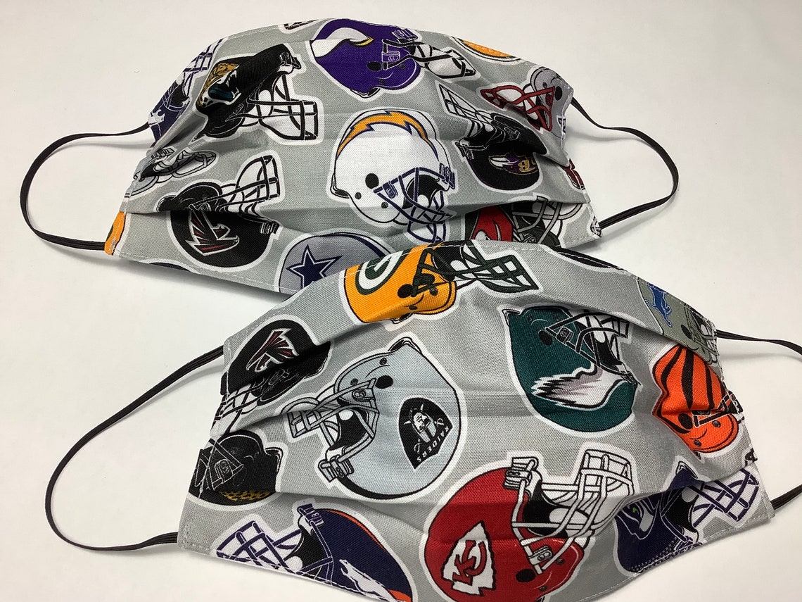 Set of 2 Cotton Face Masksfootball team helmets sports Etsy