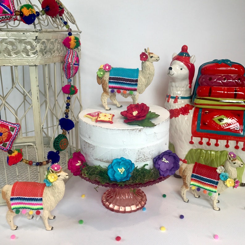 Teal Llama Cake Topper Mama Llama Baby Shower Bridal Shower Etsy