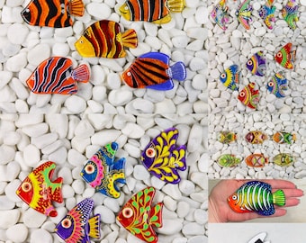 Geschmolzenes Glas Fisch Magnet Kunst Gemalt Bunte Große Magnete: Kühlschrankmagnete; Badezimmer oder Wohndekor