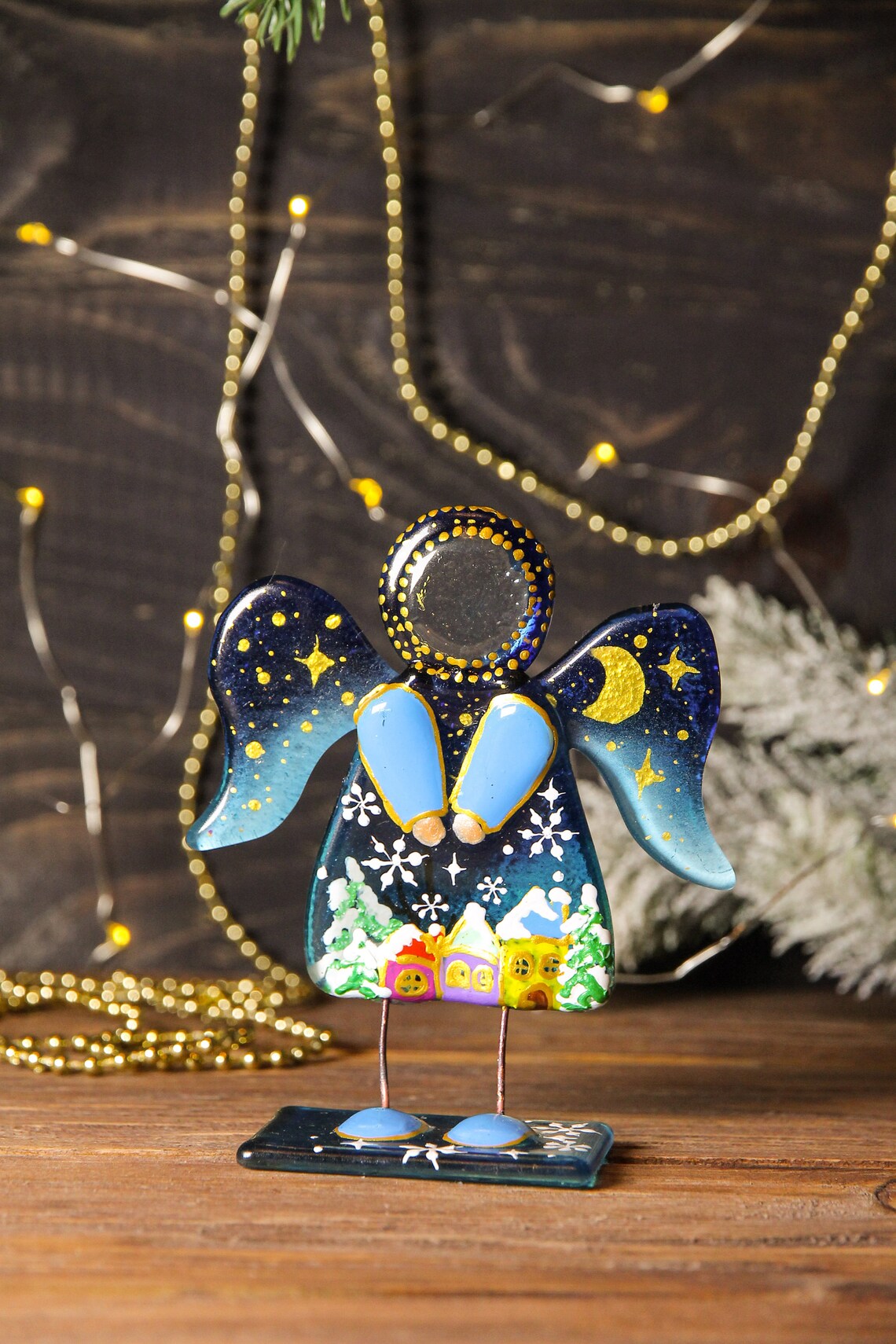 Piccolo Angelo Ornamento angelo di Natale in vetro fuso Etsy