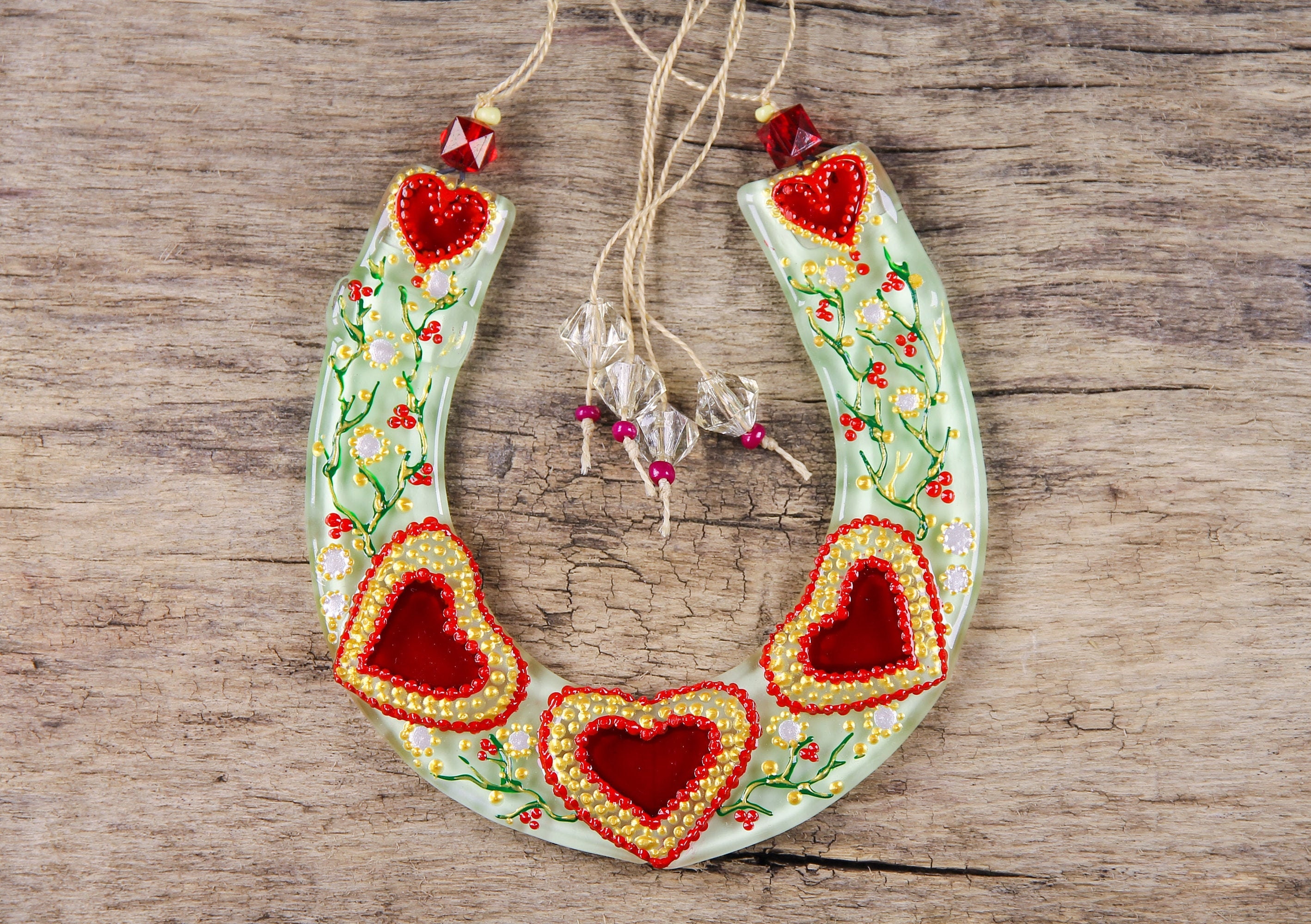 Fused Glass Horseshoe Lucky Horseshoe Good Luck Symbol Wall Etsy