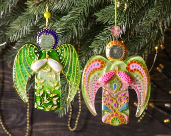 Engel Fusing Glass Kleine Ostern Ornament Handgemachtes Süßes Weihnachtsgeschenk