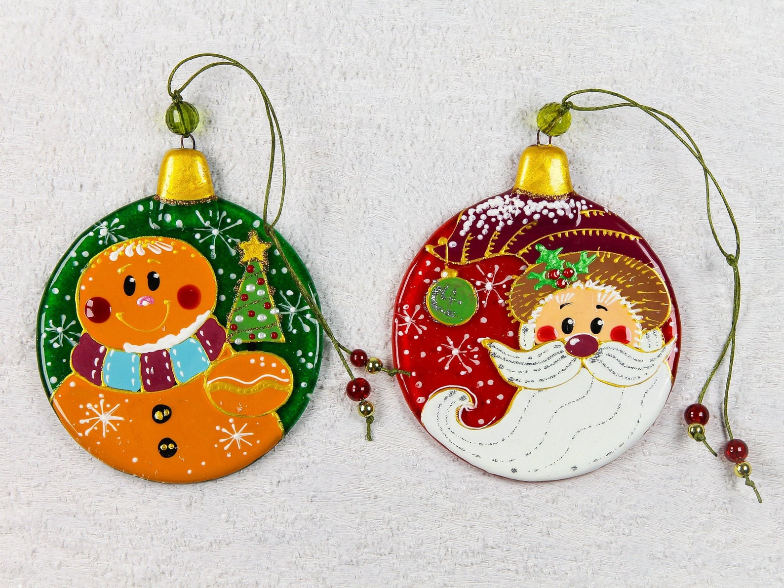 Funny Christmas Balls Colorful Christmas Decorations Fused Etsy