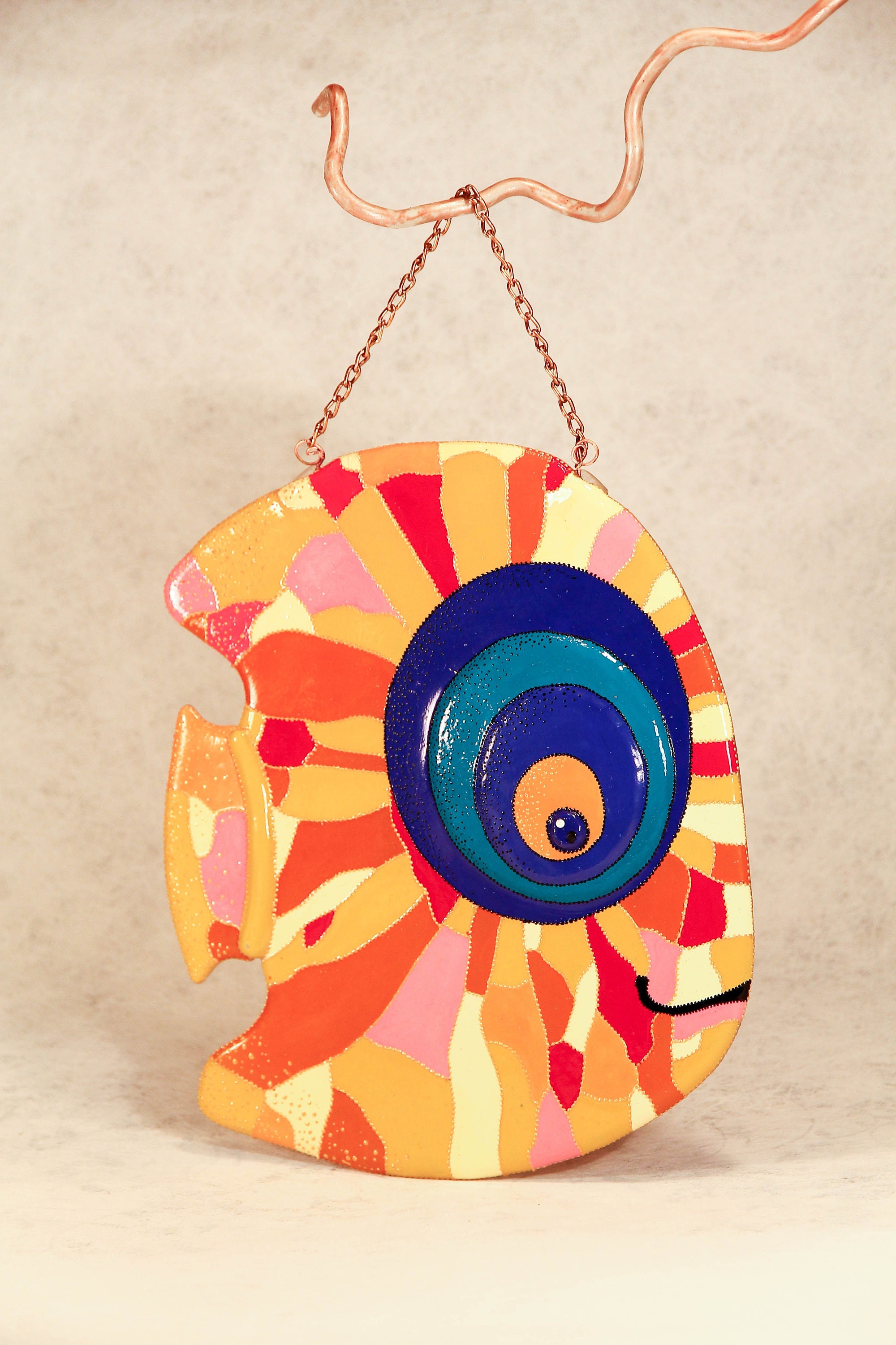 Fused Glass Lunar Fish Solar Fish Wall Hangings Wall Art Etsy