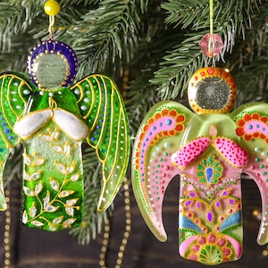 Angel Fused Glass Christmas Ornament Guardian Home Decor Sweet Newborn Gift