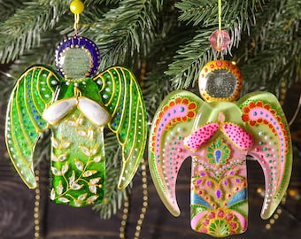 Angel Fused Glass Christmas Ornament Guardian Home Decor Sweet Newborn Gift