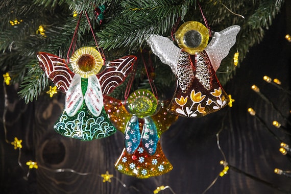 Guardian Angel; Fused Glass Little Angel for Christmas Tree Guardian Angel; Fused Glass Little Angel for Christmas Tree