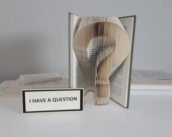 Book Sculpture, Folded Book Art, Altered Book, Teacher Gift, Librarian Gift, Library Decor