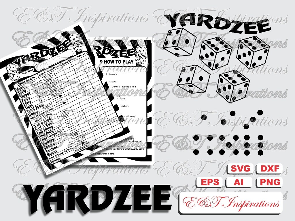 Download Yardzee SVG kit cut files ai eps dxf png silhouette cameo ...