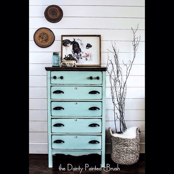 Soldsoldsold Farmhouse Blue Chest Of Drawers Painted Etsy