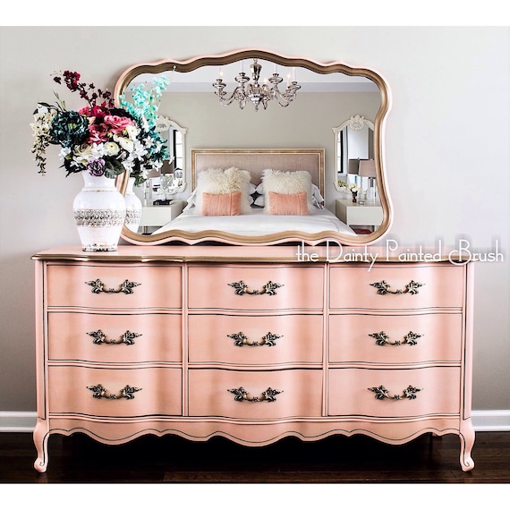Sold Example French Provincial 9 Drawer Dresser And Mirror Etsy