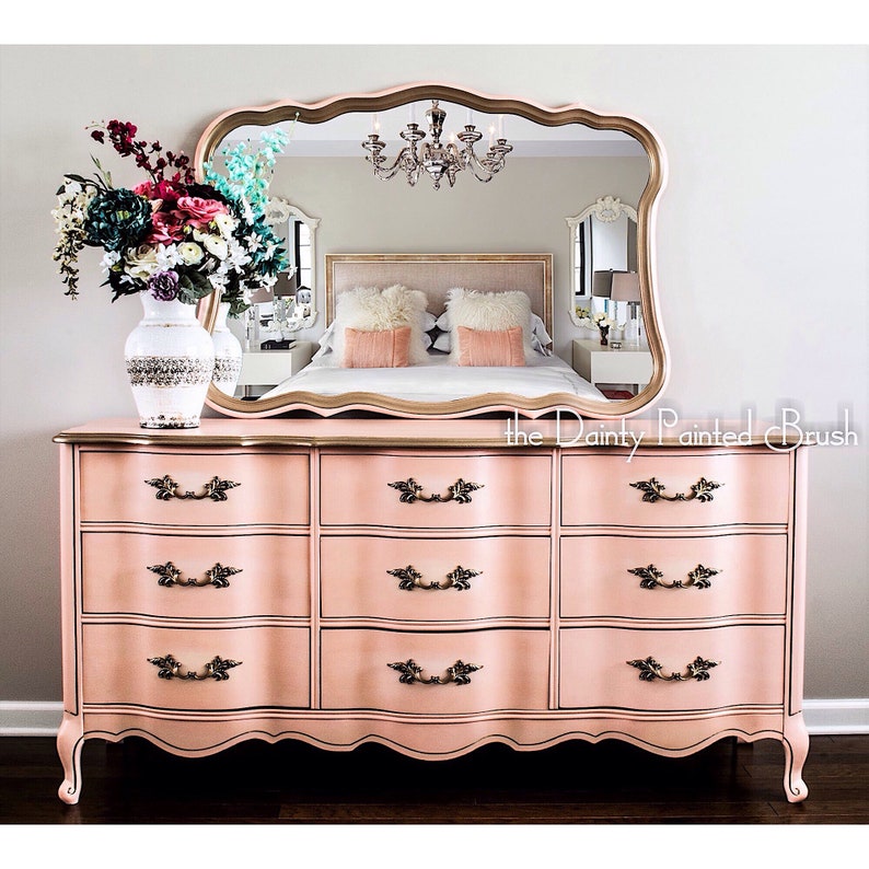 Sold Example French Provincial 9 Drawer Dresser And Mirror Etsy
