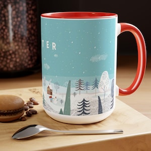 Canecas de café, 15oz, presente de paisagem de inverno