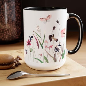 Wildflowers Two-Tone Coffee Mugs, 15oz