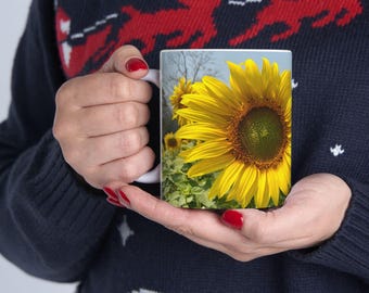 Sunflower Field Mug | Yellow Sunflowers Ceramic Coffee Cup