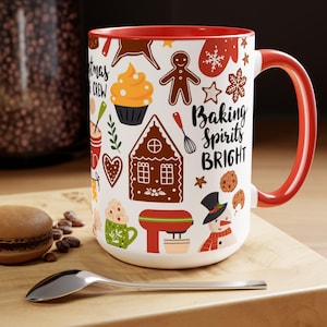 Canecas de café em dois tons com bonecos de gengibre, 15 oz