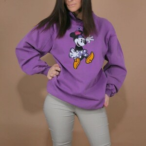 Vintage Disney Originals Purple Cotton Minnie Mouse Sweatshirt Size S/M