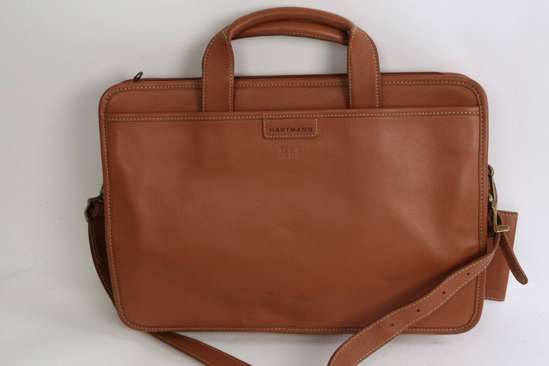 Vintage HARTMANN Brown Leather Briefcase Messenger Shoulder Bag Etsy