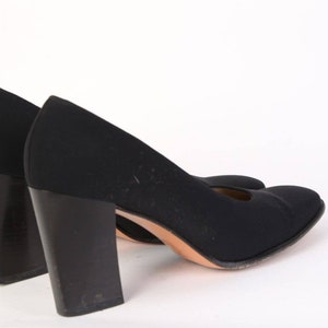 Vintage Salvatore Ferragamo Black Round Toe Block Pumps Size 7.5 3A