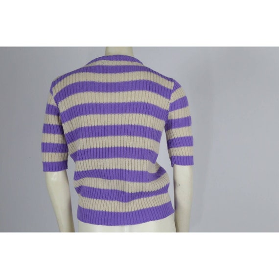 Vintage Helen Sue Purple Striped Knitted Short Sl… - image 7