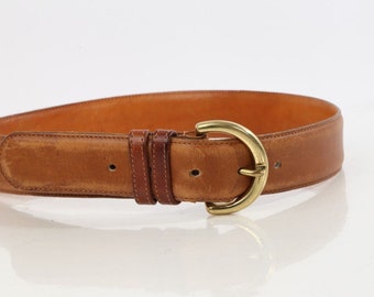 Vintage COACH British Tan Cowhide Leather Buckle Belt Size M