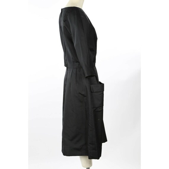 Vintage STEPHAN Ltd Black 3/4 Sleeve Pocket Midi … - image 8