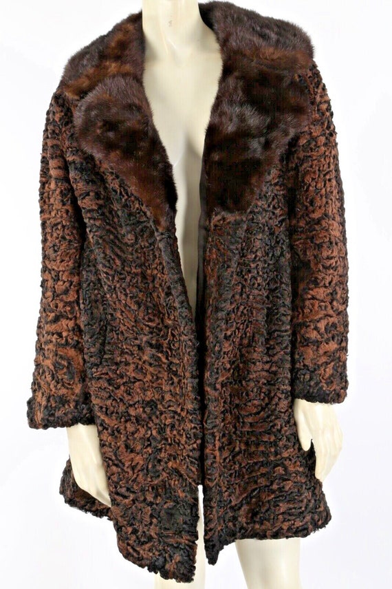 Vintage Mink Fur Collar 50s 60s Rockabilly Brown … - image 1