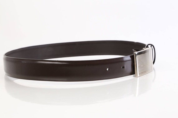 Vintage GUCCI Brown Leather Waist Belt Size 75 / … - image 5