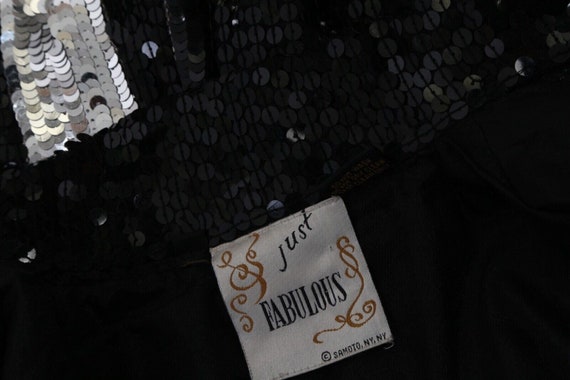 Vintage Just Fabulous NYC Black Silk Sequined Rar… - image 10