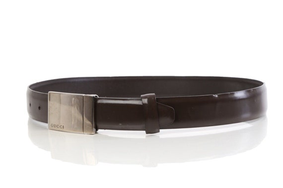 Vintage GUCCI Brown Leather Waist Belt Size 75 / … - image 4