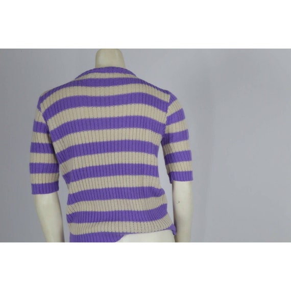 Vintage Helen Sue Purple Striped Knitted Short Sl… - image 6