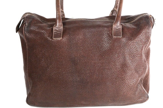 Vintage Gianfranco Ferre Brown Pebbled Leather To… - image 6