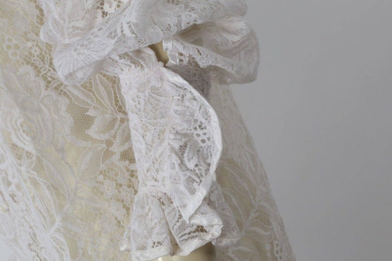 Vintage Louis Feraud White Sheer Lace Button Down… - image 6
