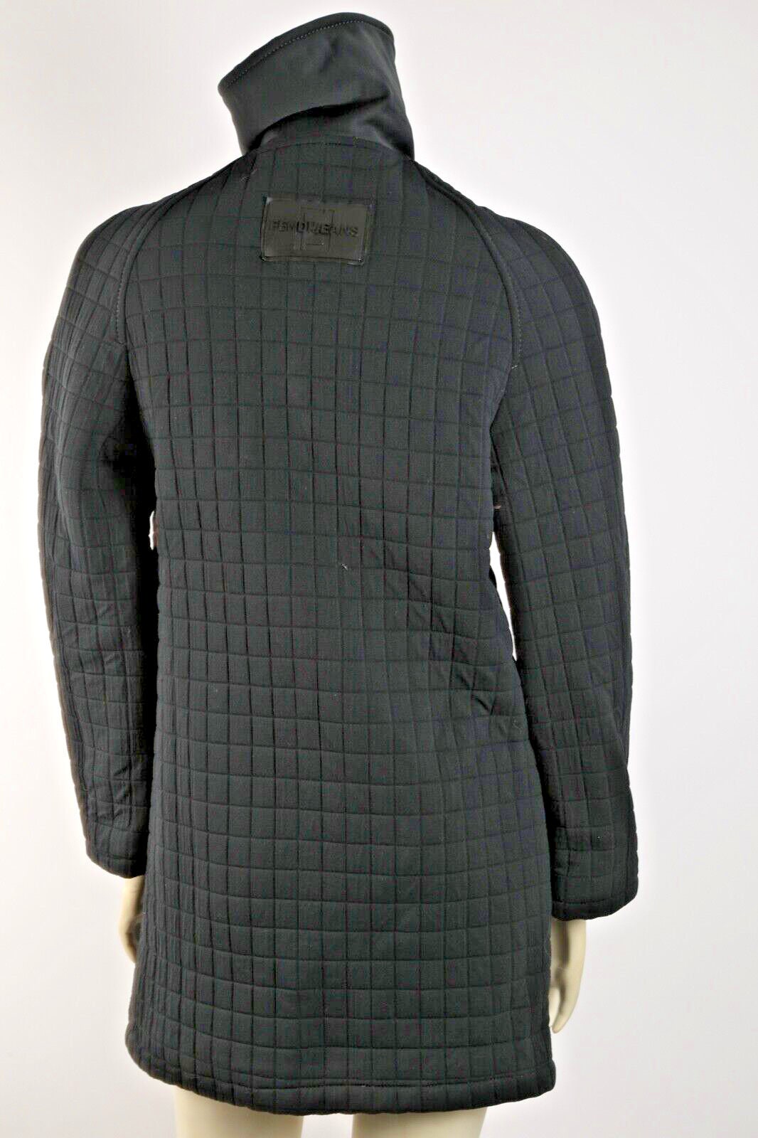 Vintage FENDI Jeans Roma Amor Black Quilted Zip Midi Jacket