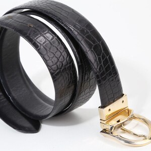 Croc Embossed Belt Black Gold - Etsy display picture 2