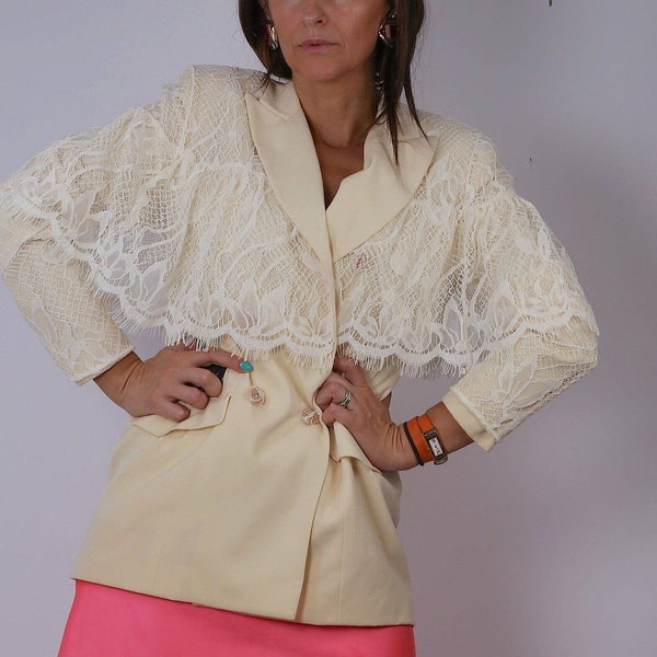 Nancy White Halter Blazer Set