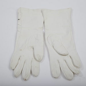 Vintage White XOXO Hand Painted Leather Long Gloves Size 6 image 8