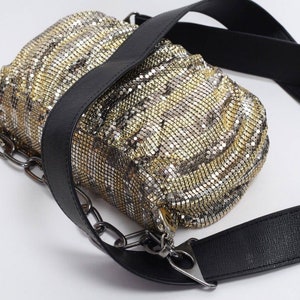 Vintage Meets Modern Bag Silver Gold Metal Micro Beads Shoulder Bag