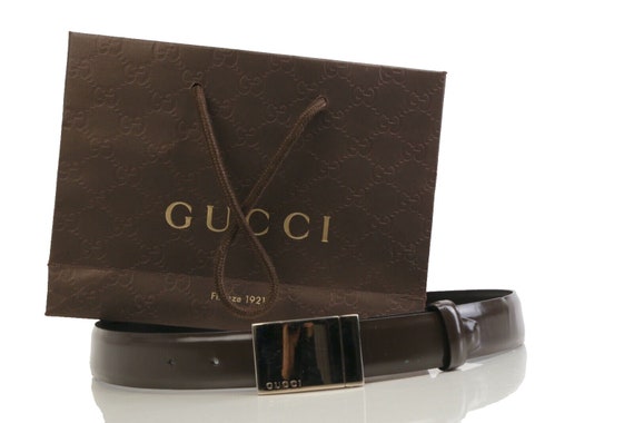Vintage GUCCI Brown Leather Waist Belt Size 75 / … - image 2