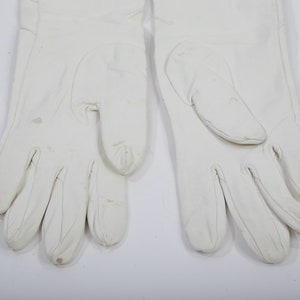 Vintage White XOXO Hand Painted Leather Long Gloves Size 6 image 7
